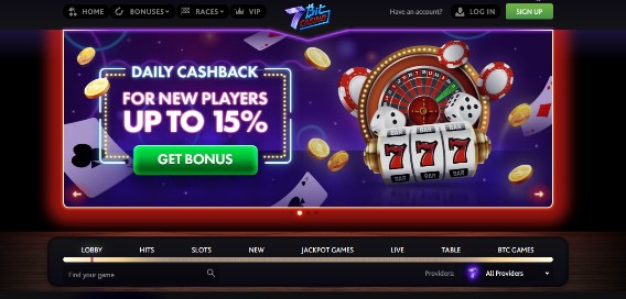 Landing page for 7Bit CASINO