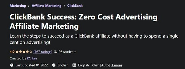 ClickBank Success: Zero Cost Advertising Affiliate Marketing