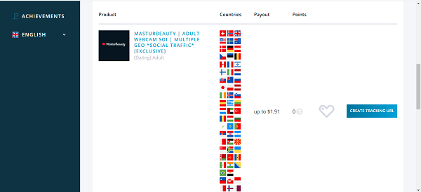 Количество стран в офферах в leadbit.com