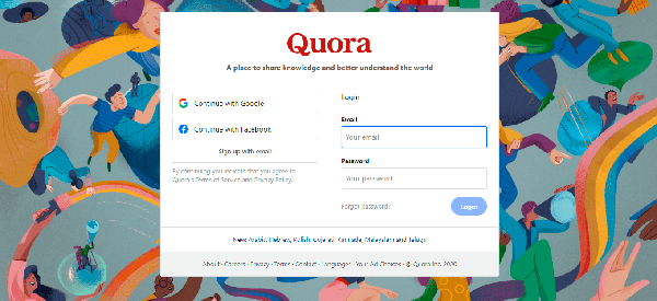 Quora home page