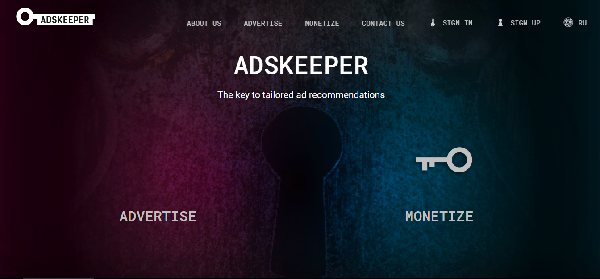 Adskeeper homepage
