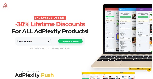 AdPlexity landing page