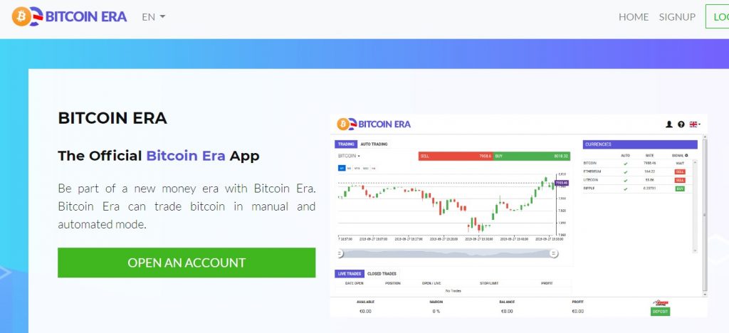 Bitcoin era account creation page