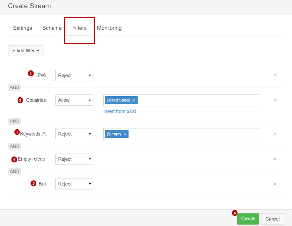 Example flow setting