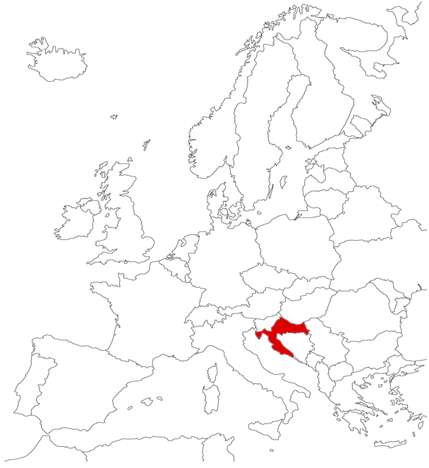 Croatia on the map