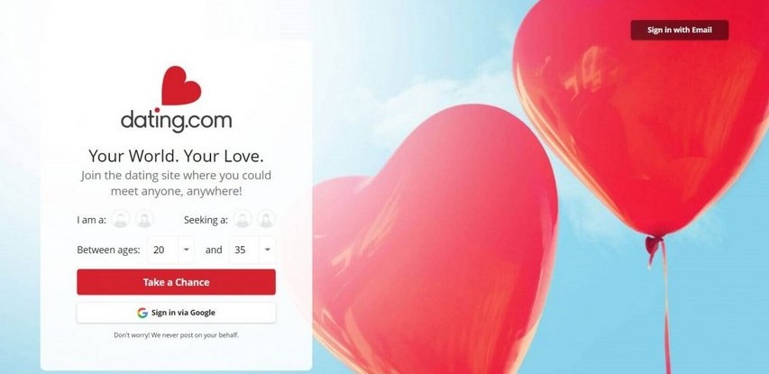 Dating.com Landing Page