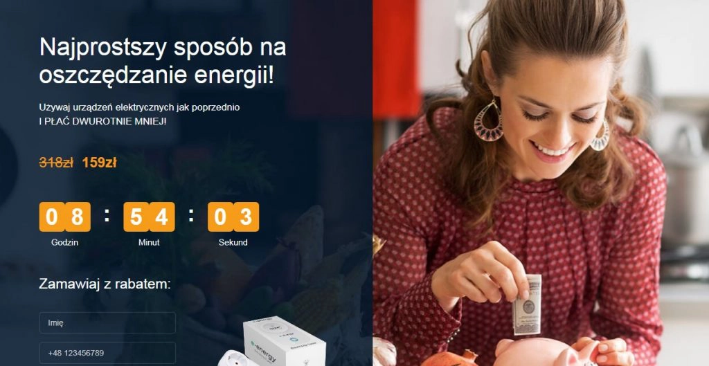An example of a landing page for an offer for Poland