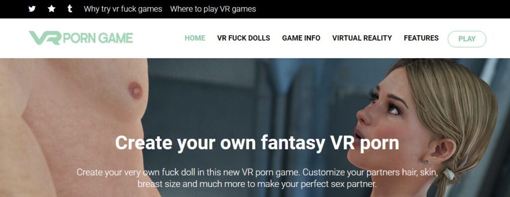 Промо страница VR Fuck Dolls