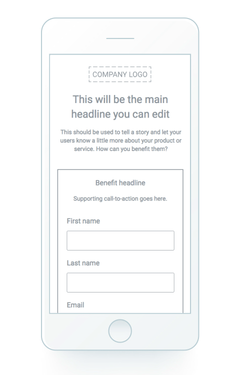 Landing page structure