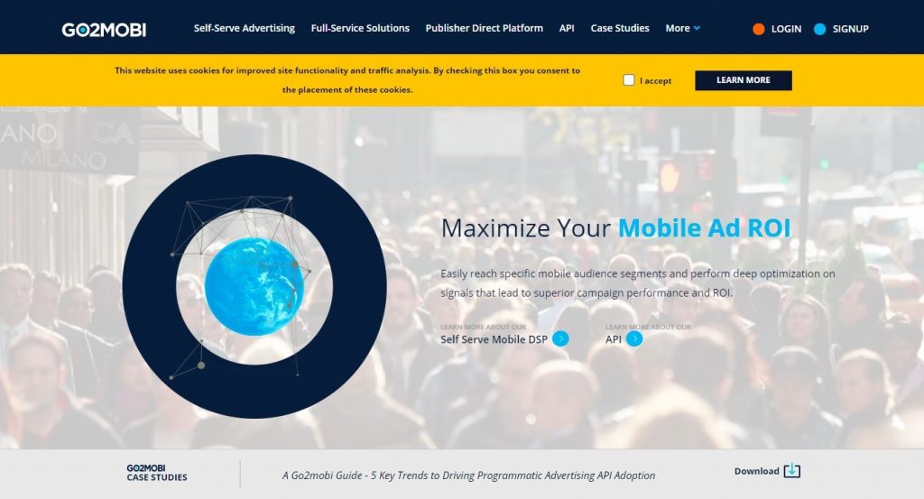 Interface of the Go2Mobi.com home page