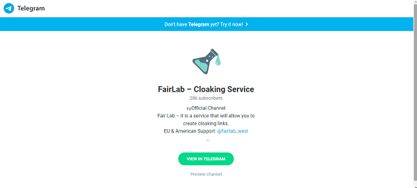 One of FairLab's Telegram channels