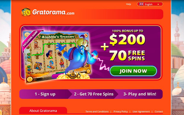 Посадочная страница Gratorama