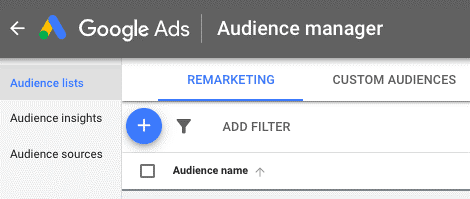 Опция ремаркетинга в Google Ads