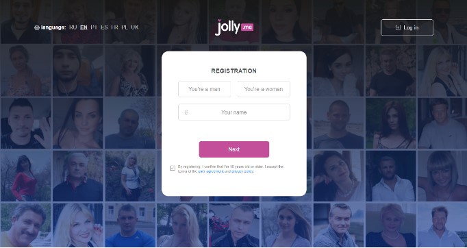 Jolly.me Mainstream Dating landing page