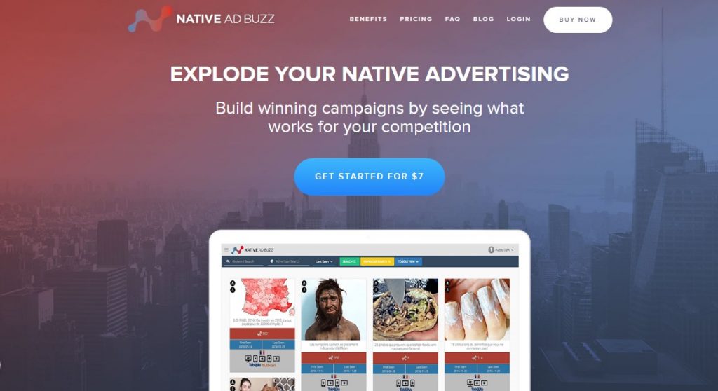 Главная страница Native Ad Buzz