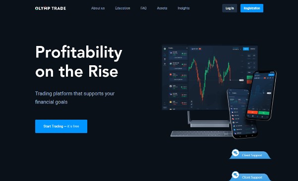 Olymp Trade landing page