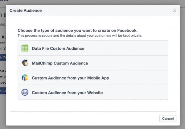 Available ways to customize your audience