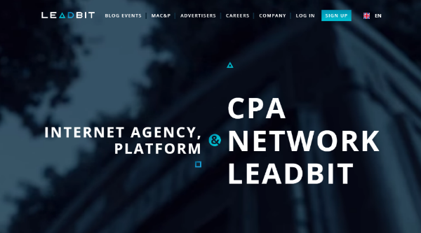 Лендинг CPA-сети Leadbit