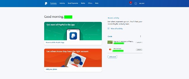 Личный кабинет платежки PayPal
