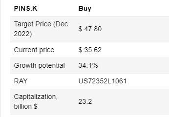 Pinterest stock growth statistics