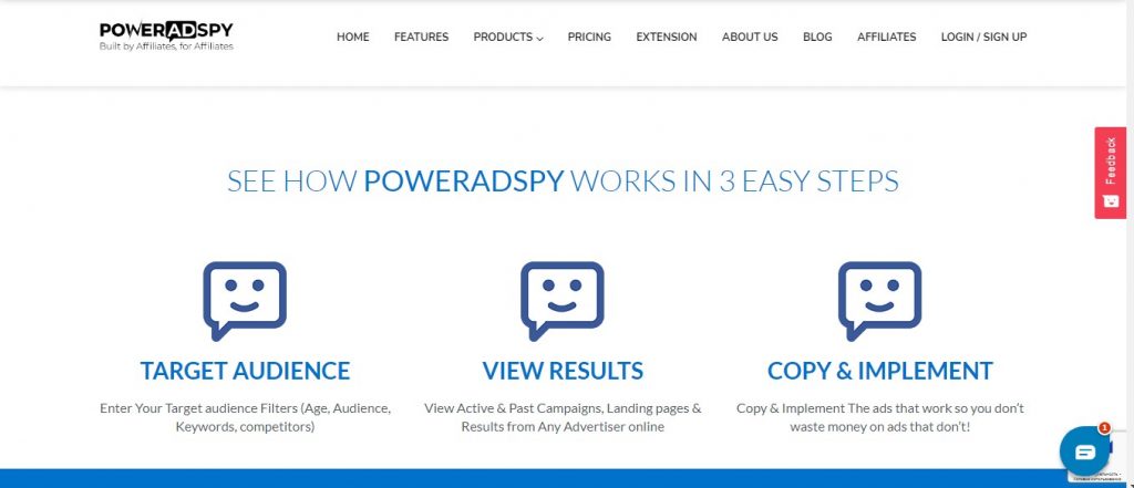 Главная страница PowerAdSpy