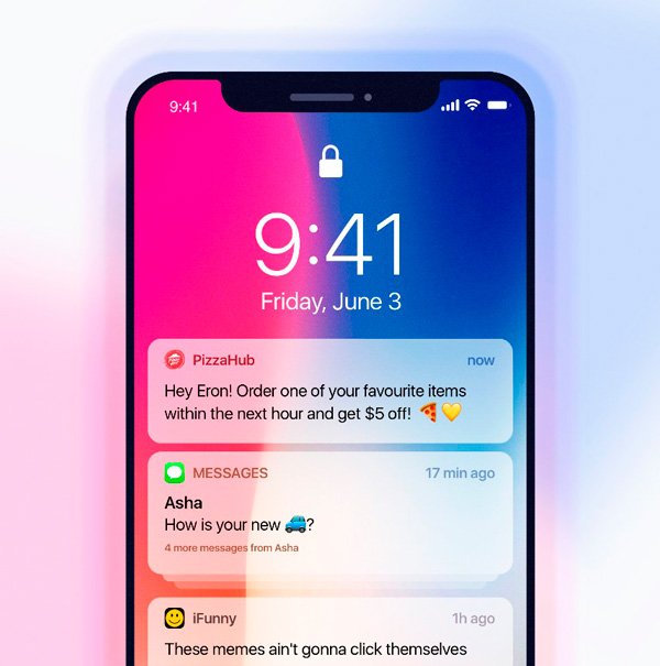 Так выглядят Push-уведомления на смартфоне