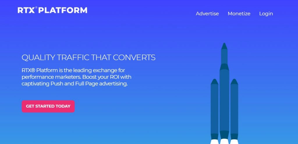 Скрин главной страницы сайта RTXPlatform