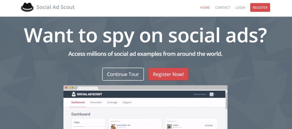 SocialAdScout home page