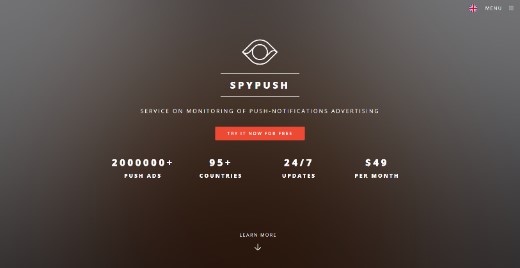 SpyPush landing page