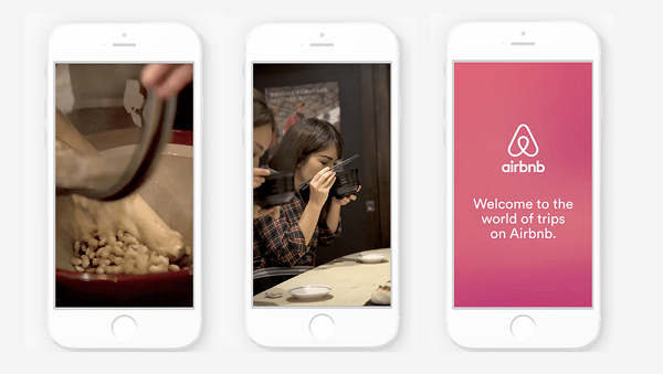 Примеры статичных и видео сторис Airbnb