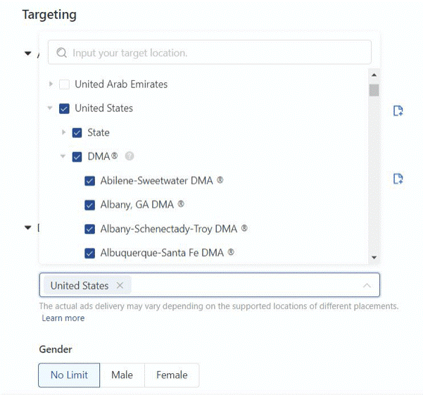 DMA targeting function