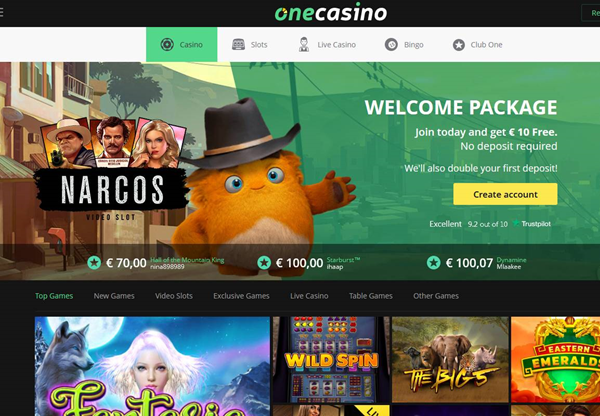 Главная страница ONE CASINO