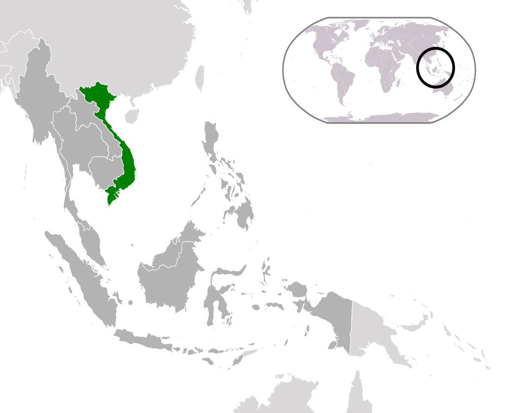 Vietnam on the map