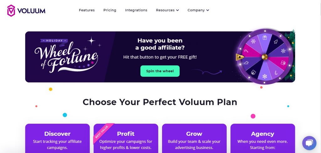 Voluum home page