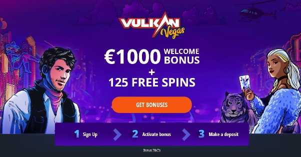 Vulkan Vegas landing page